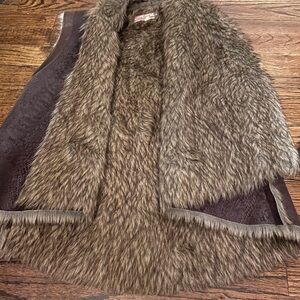 Vintage Havana faux fur vest L